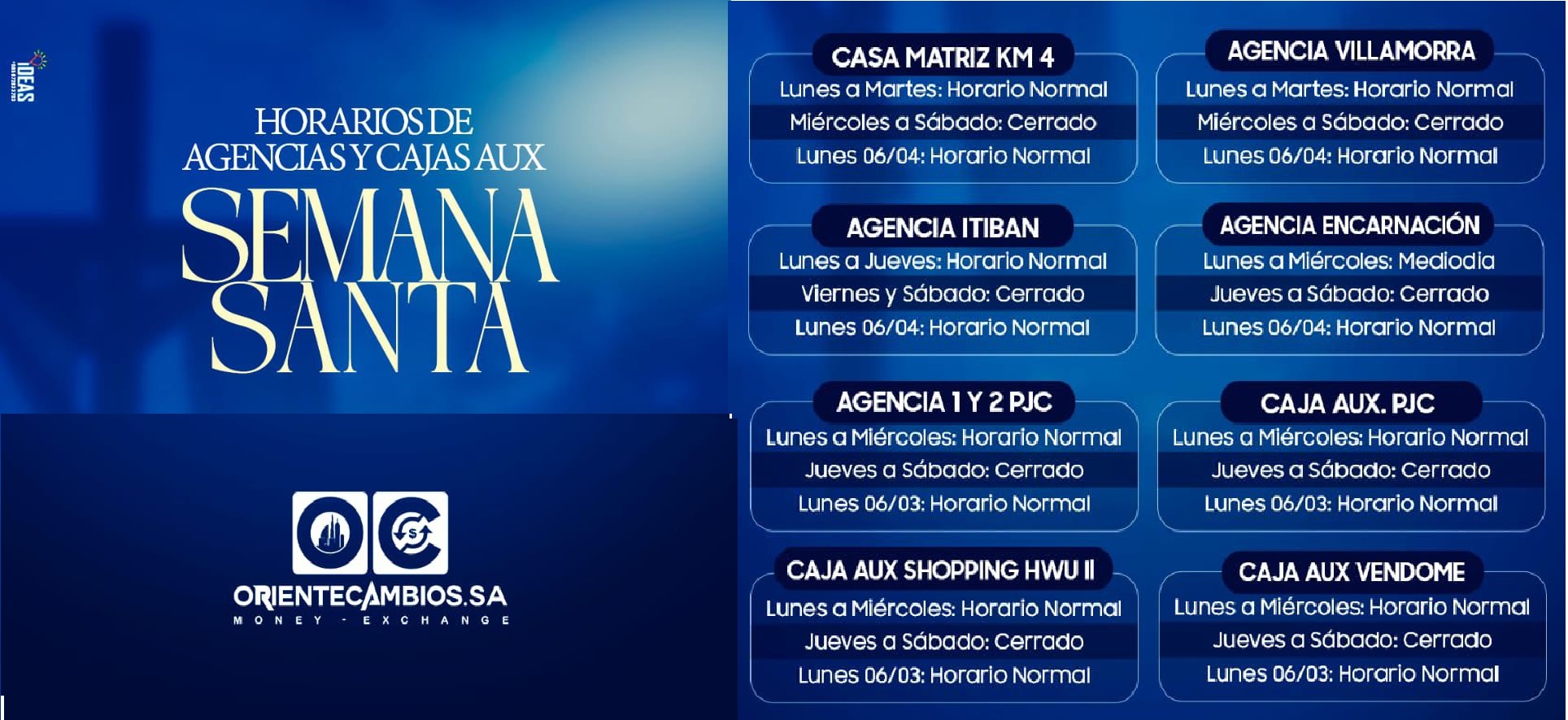 Horario Semana Santa